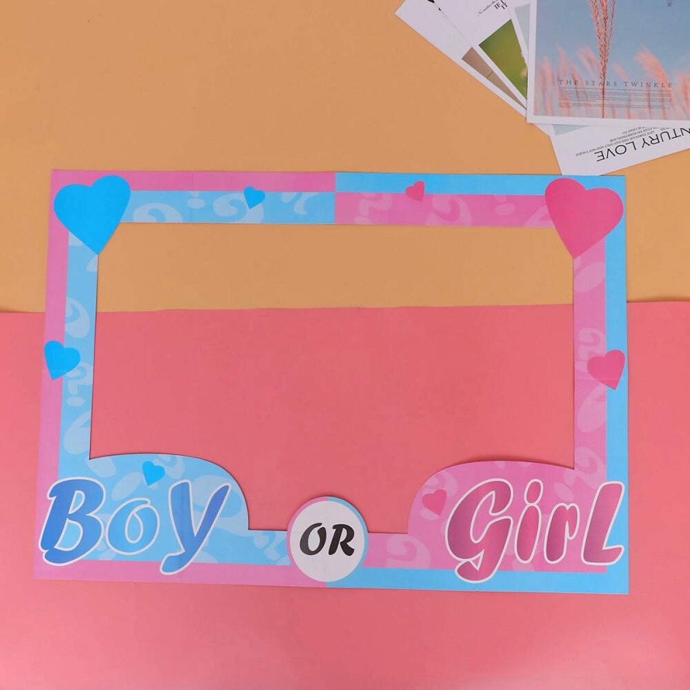 1 Pc Photo Booth Prop Baby Jongen Of Meisje Papier Fotolijst Verjaardagsfeestje Prop Voor Bruiloft Verjaardag Bridal Douche: Default Title