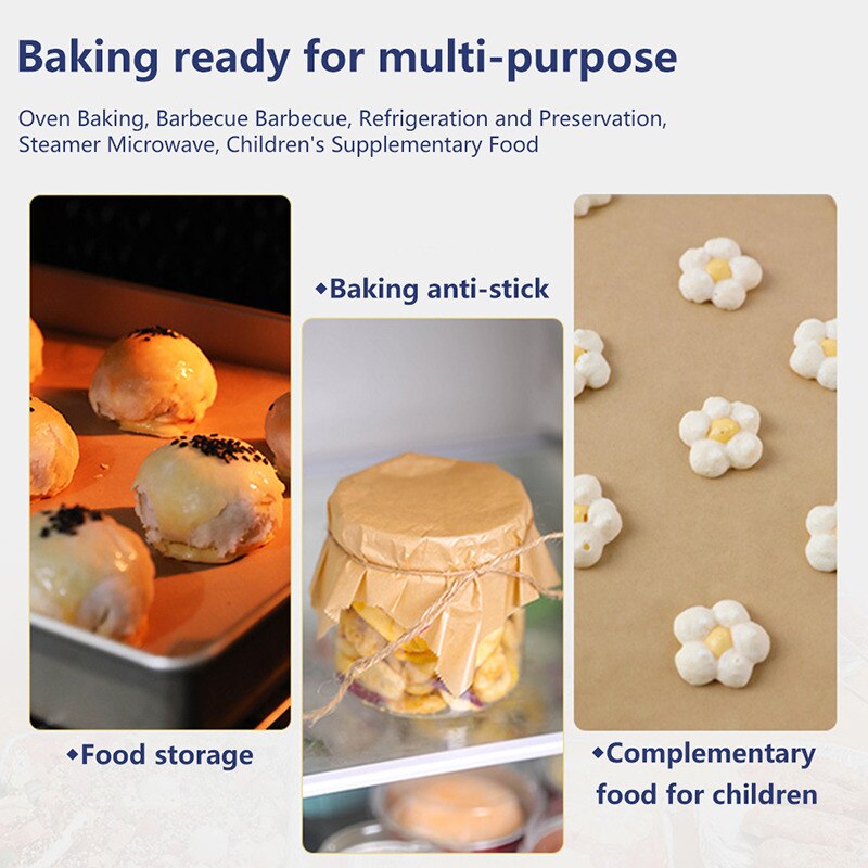 Parchment Baking Mats Non-Stick Cookies Liner Special Waxed Food Paper BBQ Grease Resistant Wrap Paper For Baking Kitchen Tools
