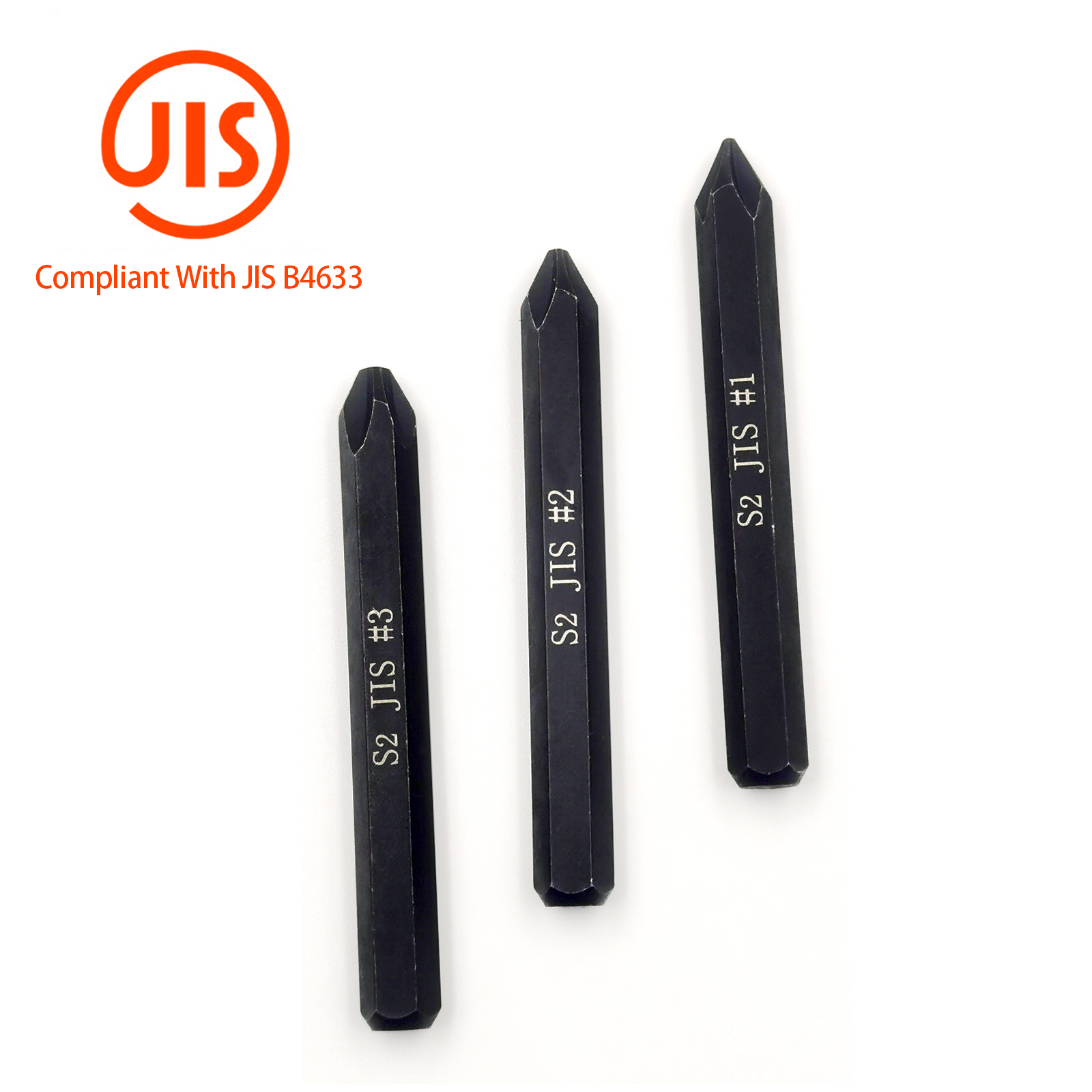 JIS Impact Screwdriver Bits For Impact Driver, 5/16" Hex Shank, S2 Alloy Steel,75mm Long- Ideal for Japanese motorcycle & Car