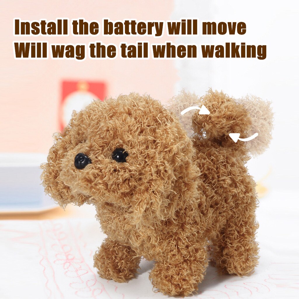1PCS Electric Toy Soft Realistic Teddy Dog Plush Walking Glowing Barking Dog Funny Simulation Moving Plush Stuffed Doll Toys