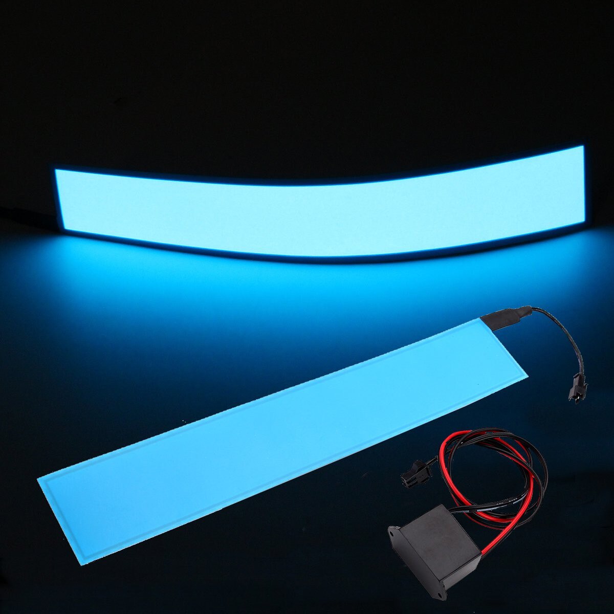12x2inch 12V Flexible EL Tape Electroluminescent Panel Back Light LED Strip Lights Inverter 6 colors: Blue