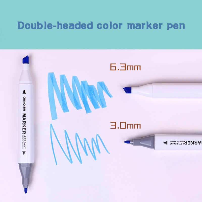 Ensemble de couleurs 12/24/36/48/60, Double tête, , ne essuyent pas, stylo de marquage, peinture artistique, outils professionnels