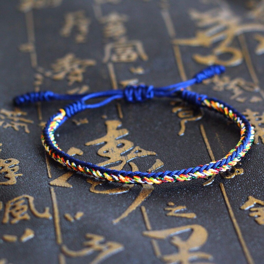 Tibetan Buddhist Handmade Knots Lucky Rope Bracelet Unisex Buddhism Jewelry Size Adjustable Dropshiping