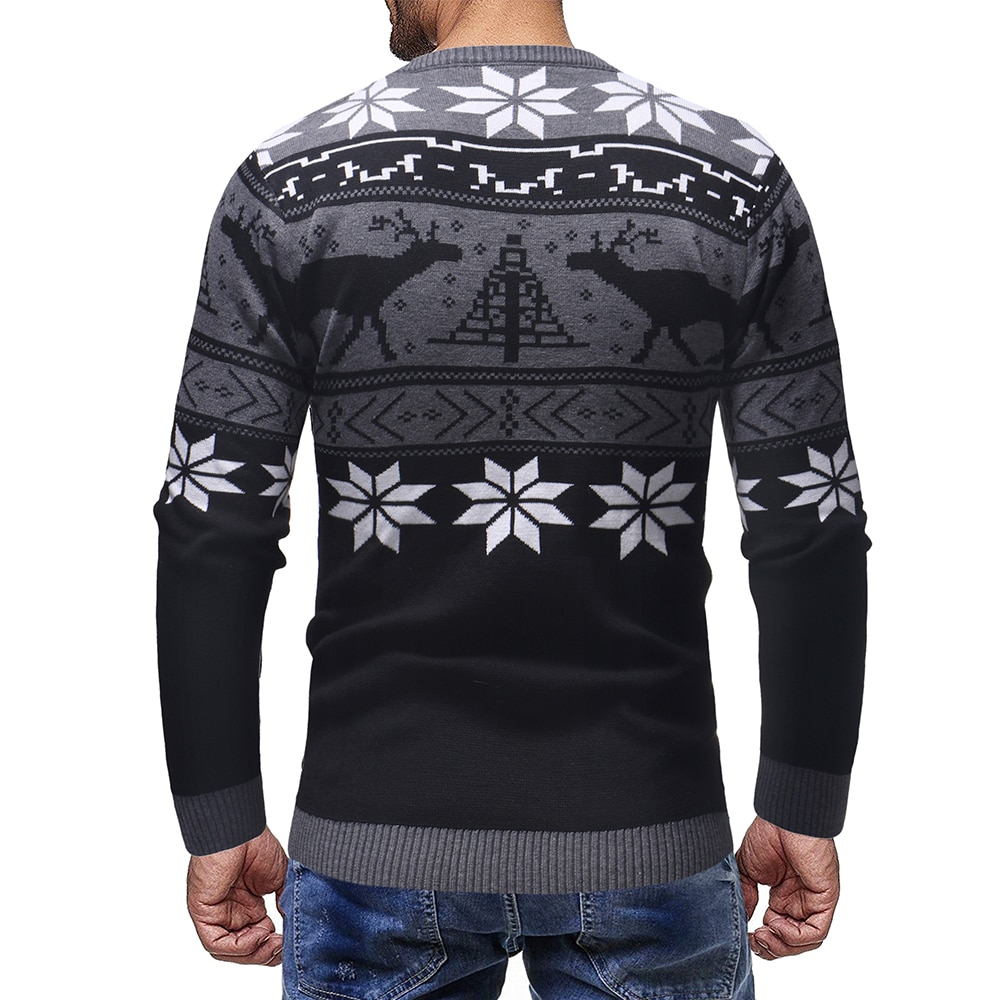 Mannelijke Dunne Mode Trui Voor Heren Vest Slim Fit Truien Truien Warme Herfst Kerst Herten Trui Casual Kleding