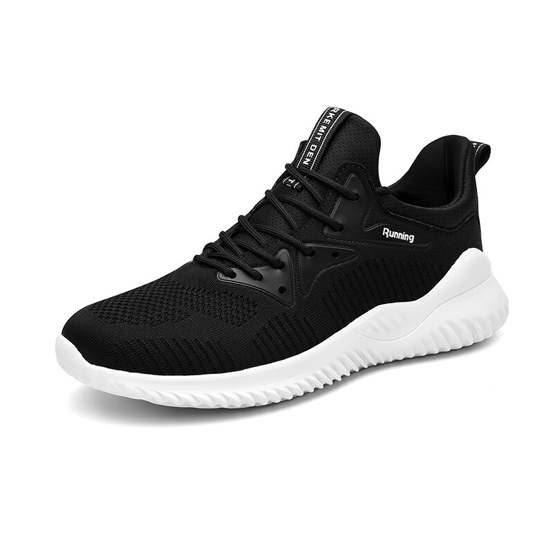 Gradient Mesh Men Causal Shoes Male Spring Men Casual Lightweight Shoes Sneakers Lace-up Flats Breathable Sapato Masculino: Black / 10