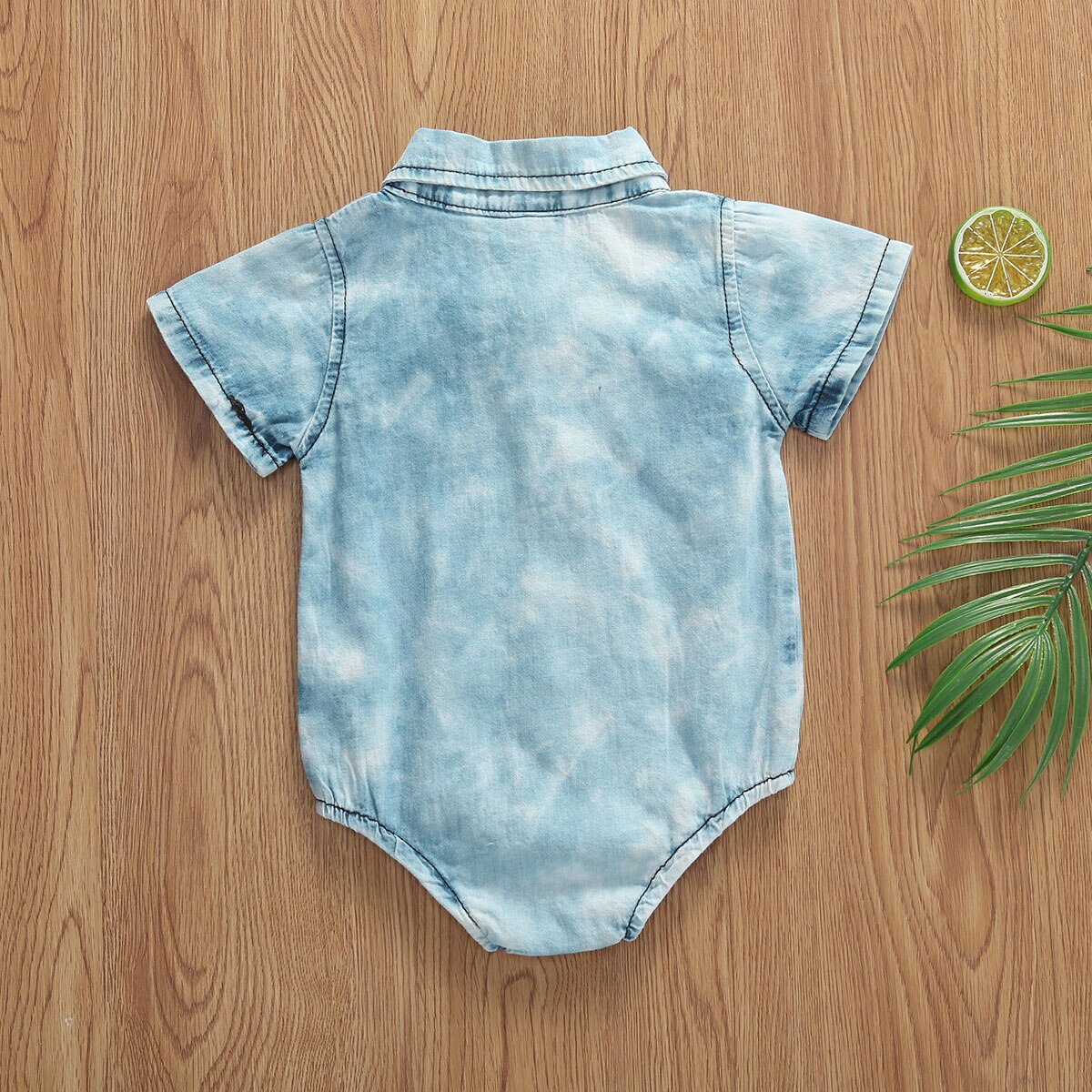 0-12M Sommer Kleinkind Baby Mädchen Jungen Strampler Denim Blau Einreiher kurze Hose Hülse Overall Outfits