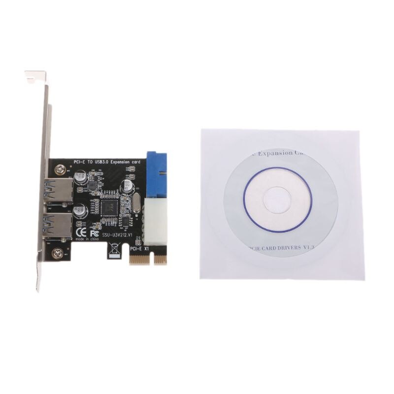2 Ports PCI Express USB 3.0 Front Panel with Control Card Adapter 4-Pin & 20 Pin
