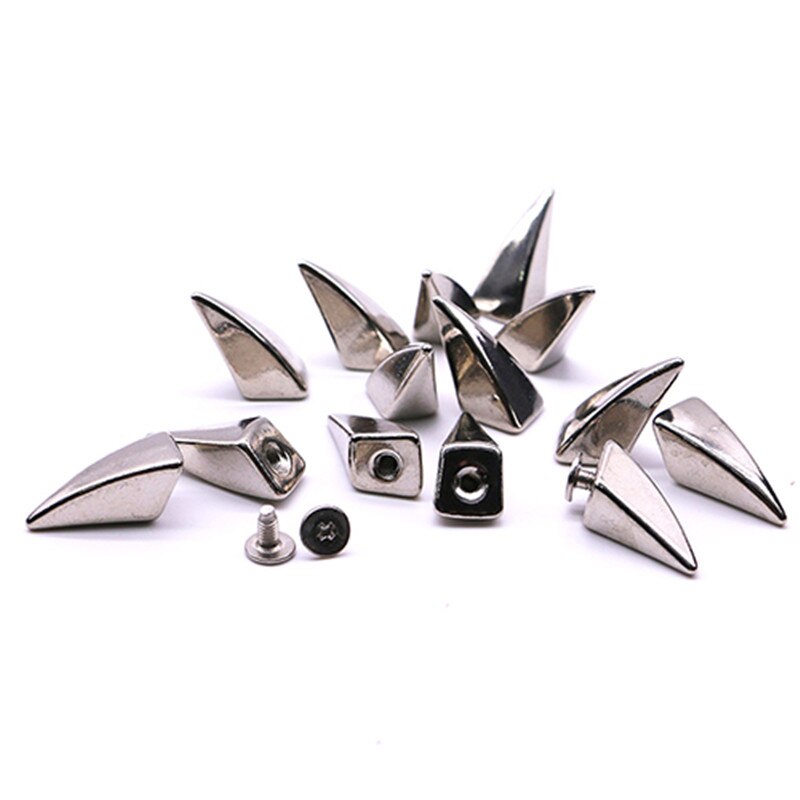 Screw Rivets 10 sets/pack Square rivet metal studs for shoes Silver pyramid moulds rivet B-06