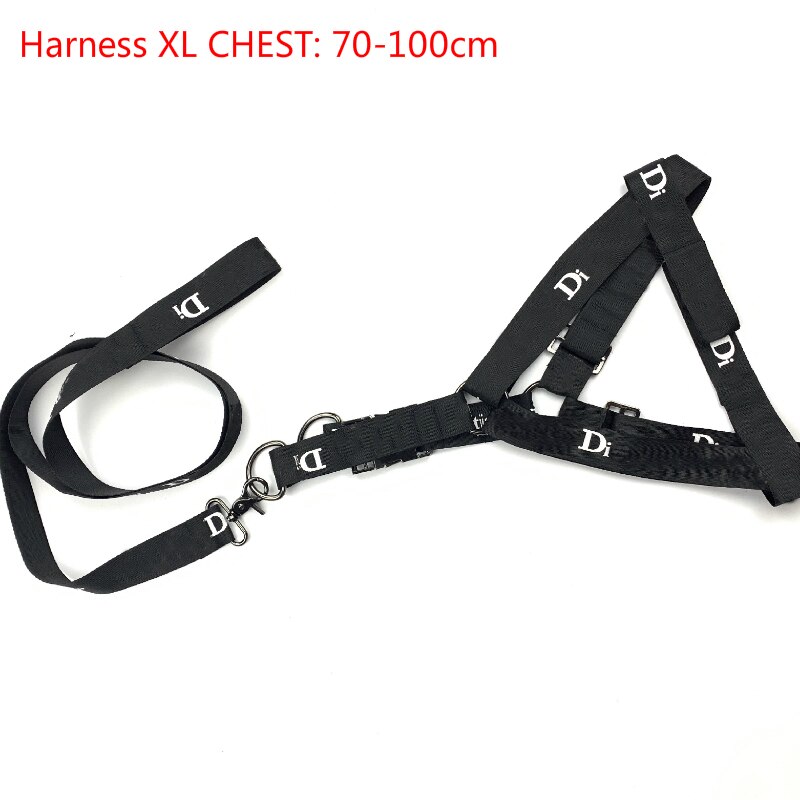 Hondenriem En Halsbanden Brief Print Harnas Hond Aangelijnd Set Voor Duitse Herder Pitbull Franse Bulldog Accessoires: XL Harness Leash Set