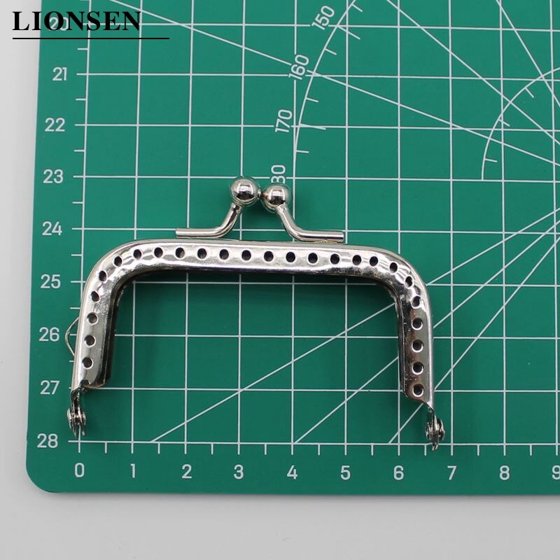 1 Stuk Glanzende Zilveren Vierkante Basic Metal Purse Frame Kus Sluiting Lock Diy Tas Accessoires 6.5/8.5/10.5/12.5/15/18Cm