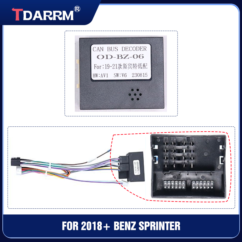 Android Wiring Harness CANBUS Box For BENZ SPRINTER/VITO/GLK-CLASS/ML320/W164/W211 Cable Adapter Android Car: black