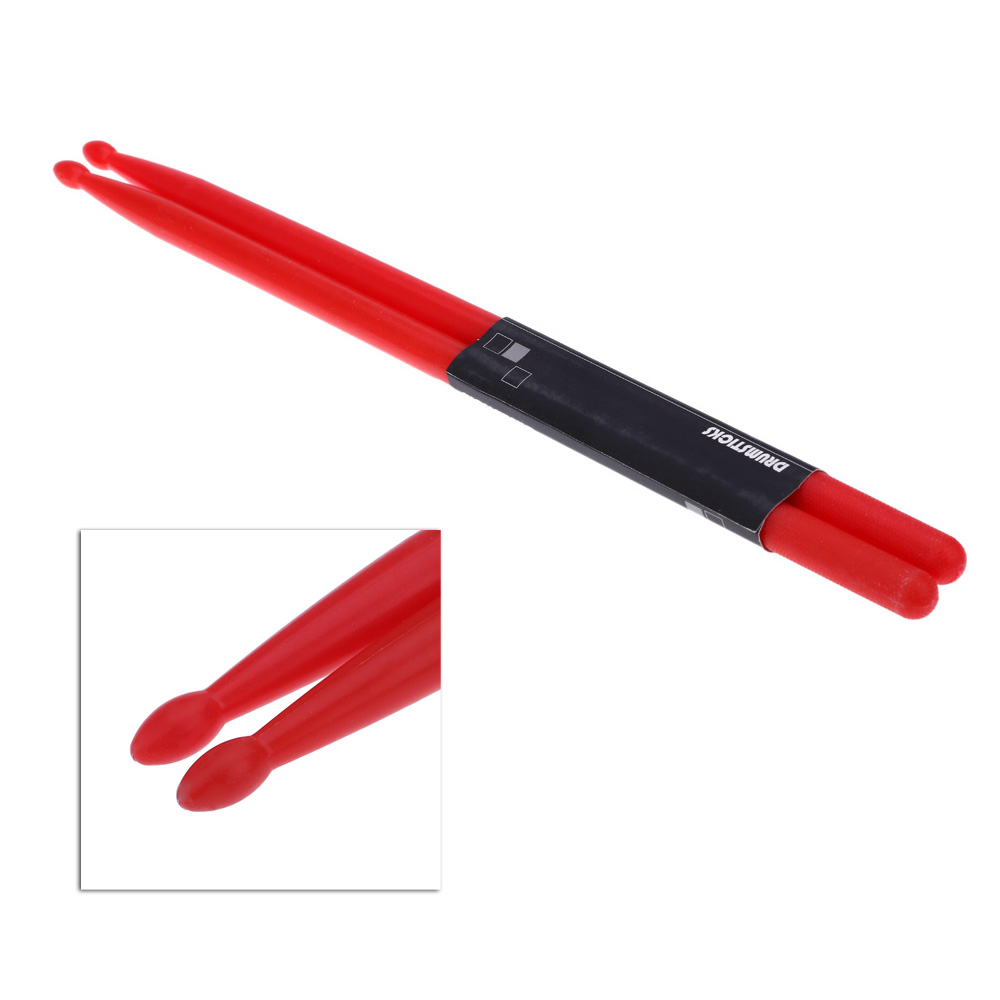 Drum Sticks 5A Drumsticks Drum Stick Nylon Musical Instruments Drum Sticks 1 Pair Iinstrumentos de percusión: red
