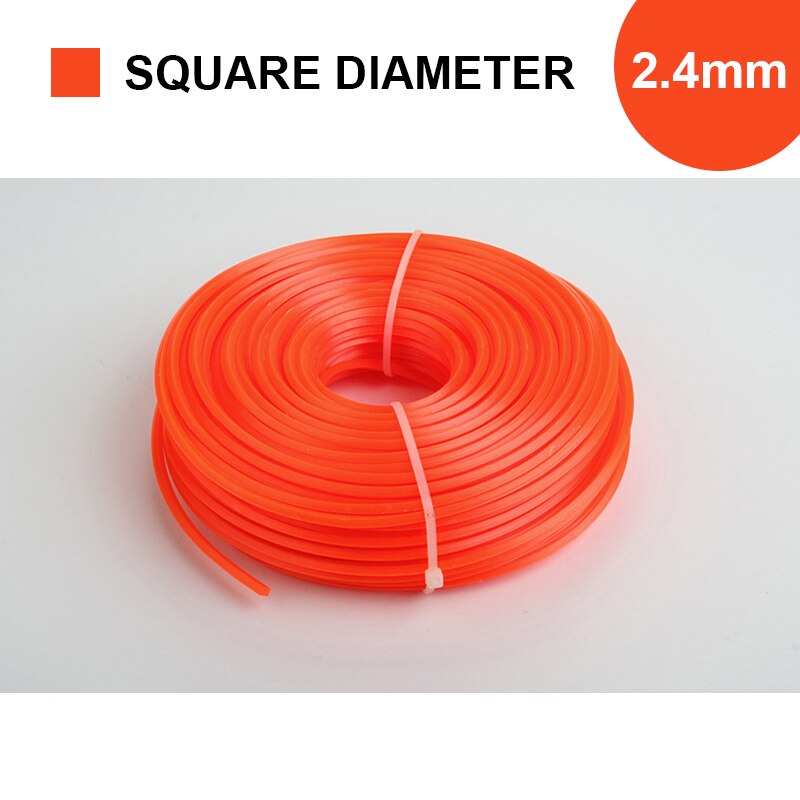 Agriculture Brushcutter Nylon Rope Tools Wire Accessories Circle and Square 70m Cutting Garden Trimmer Line 2.0/2.4/2.7/3.0mm: 2.4mm square diamete