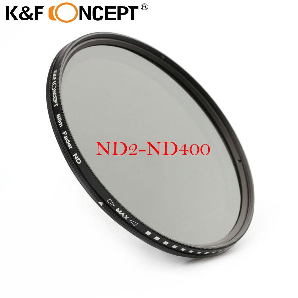 K & F CONCEPT 40.5 ~ 82MM Slim Fader Variabele ND Filter Verstelbare ND2 om ND400 Neutral Density voor canon 7D 50D 60D