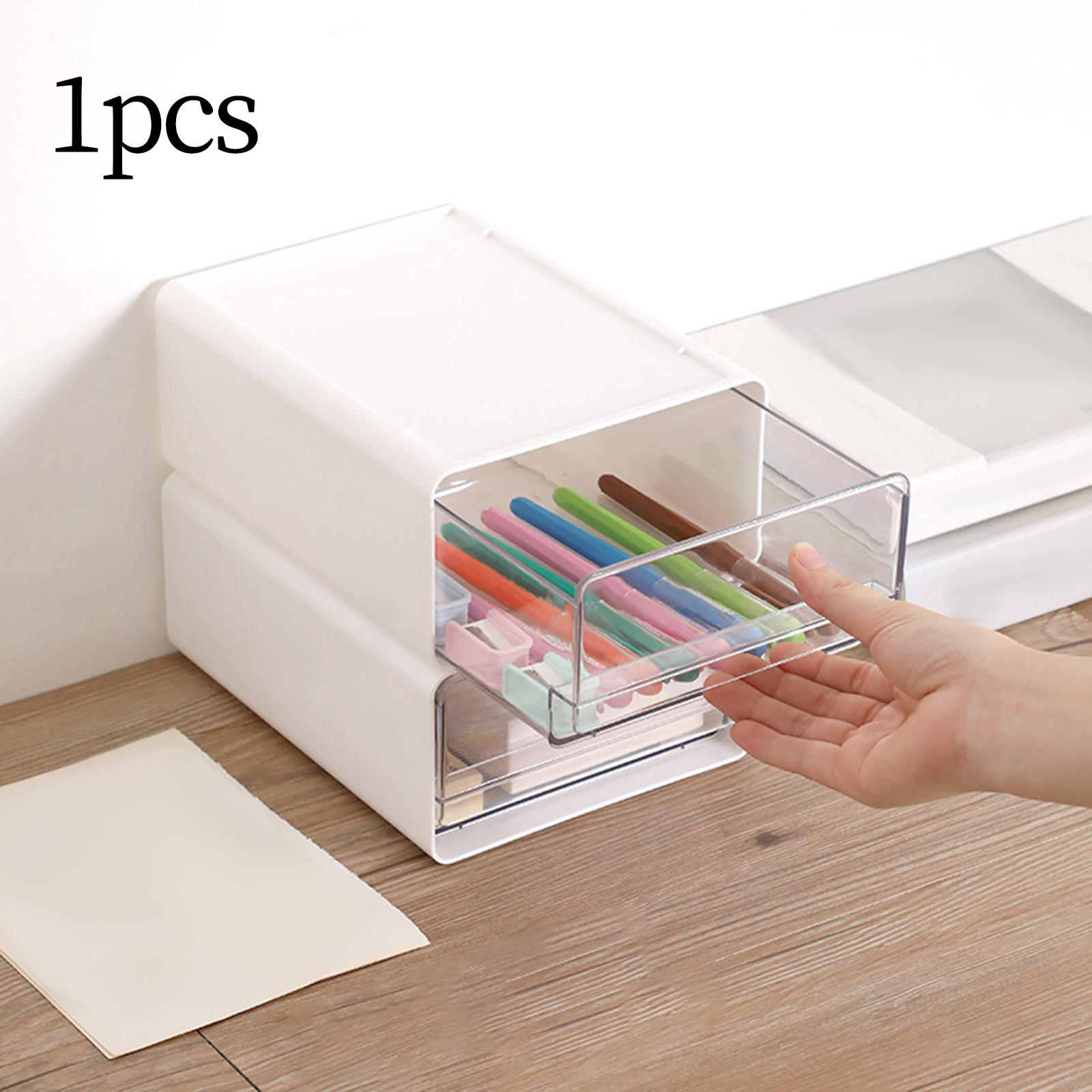 Multi Purpose Desk Organizer Drawer Storage Bin Stacking for Bathroom, Craft Room Smooth and Round Edges Jewelry Case Functional