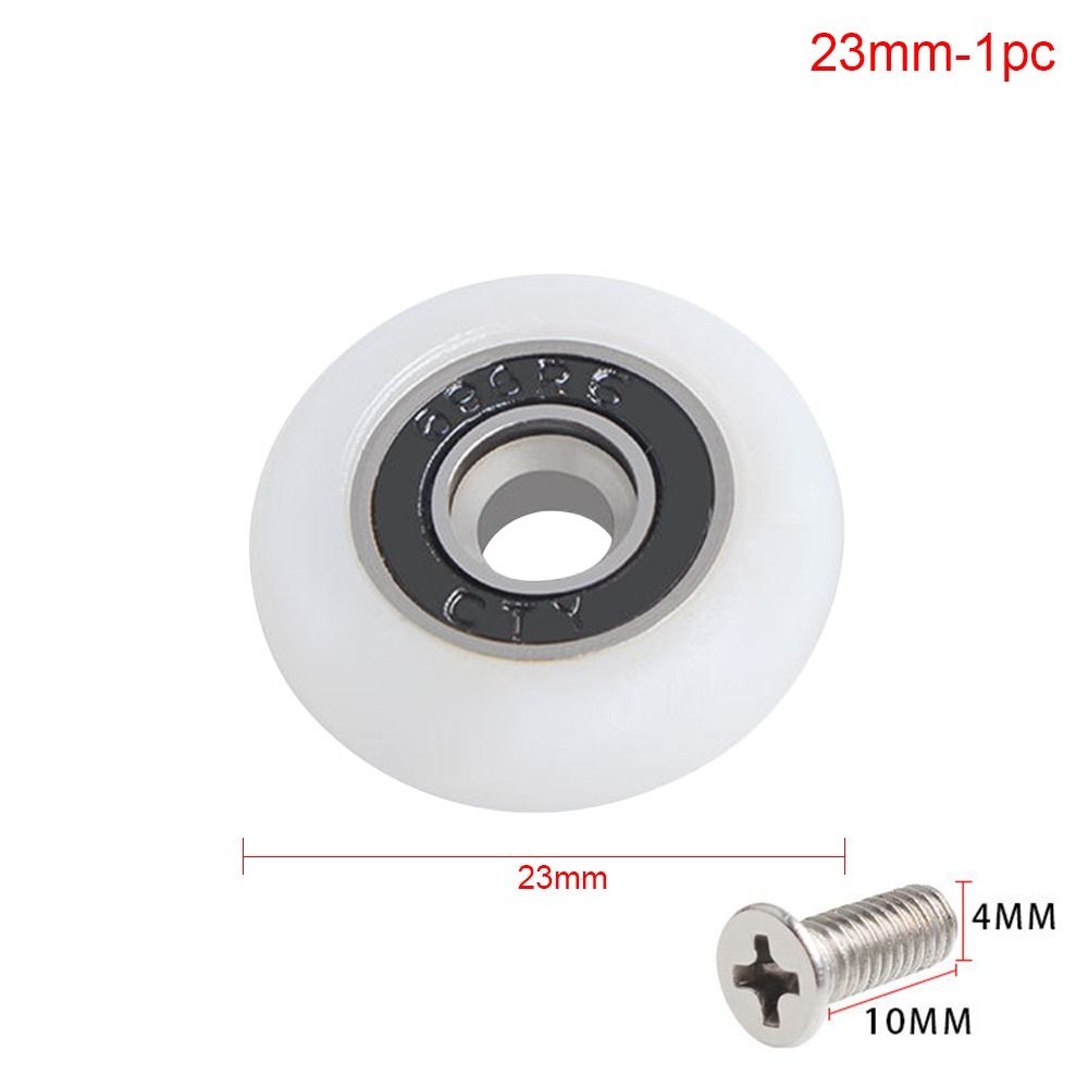 1Pcs/4Pcs 19/23/25/27/29mm Shower Door Roller Fastener Hardware with Screw Runner Wheels Silent Nylon Sliding Door Pulley: Beige