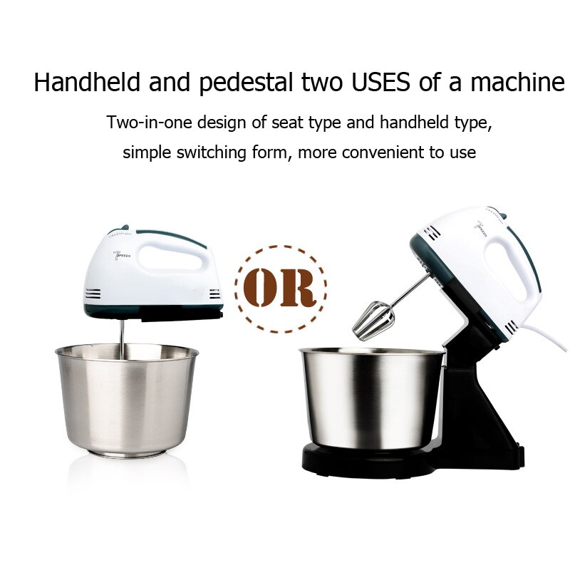 Electric Food Mixer Table &Stand Cake Dough Mixer Handheld Egg Beater Blender Baking Whipping Cream Machine 7 Speed