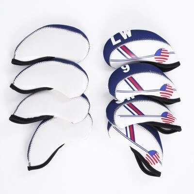 10 st brittisk flagga golf järnklubba head cover set us flag print blå vit golf head cove golf club cover
