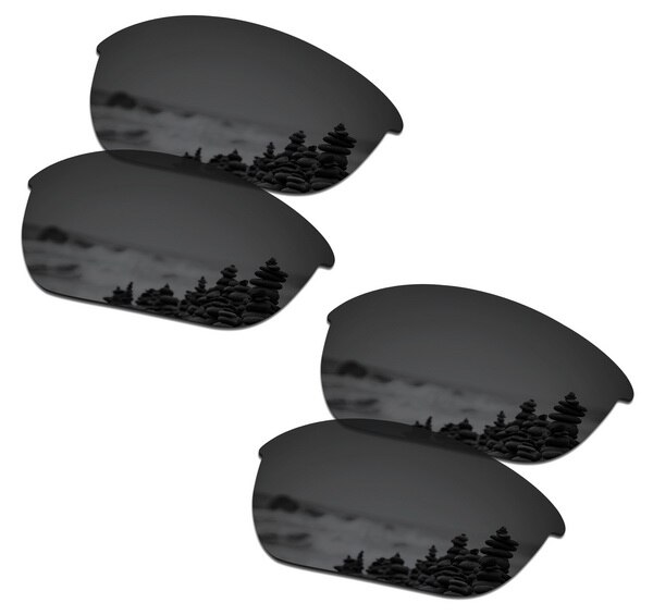SmartVLT 2 Pairs Gepolariseerde Zonnebril Vervanging Lenzen voor Oakley Half Jacket 2.0 Stealth Zwart en Stealth Zwart: Default Title