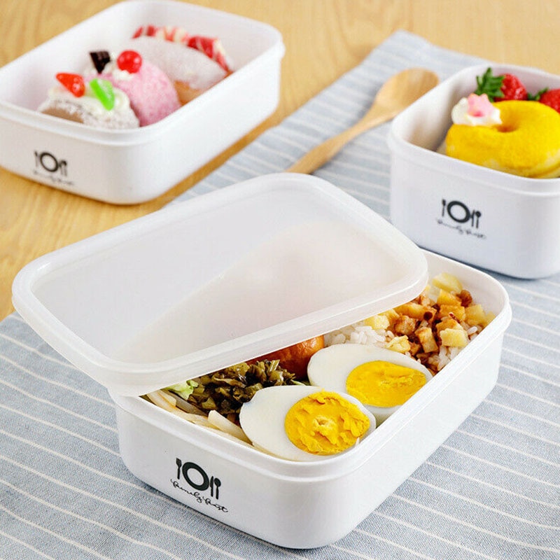 700ml Portable Healthy PP Material Lunch Box 1 Layer Bento Boxes Microwave Heating Dinnerware Food Storage Container Foodbox