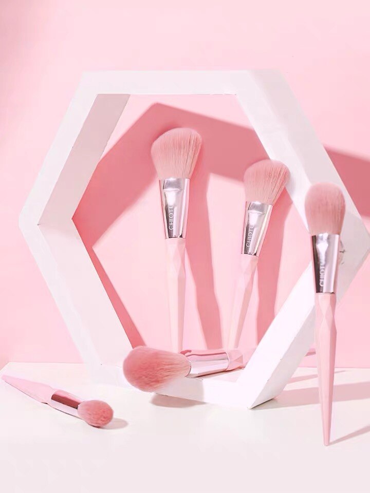 Cosmetica Beauty Tools Oog En Gezicht Make-Up Borstel Set Roze Duurzaam En Te Gebruiken Oogschaduw Blush Contour Borstel set 4 Stuks