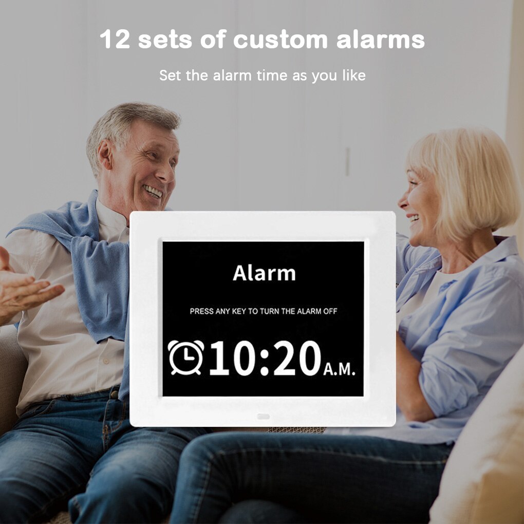 Large Screen LED Digital Alarm Clock with Calendar Desktop Electronic Time Reminder for the Elderly US Plug