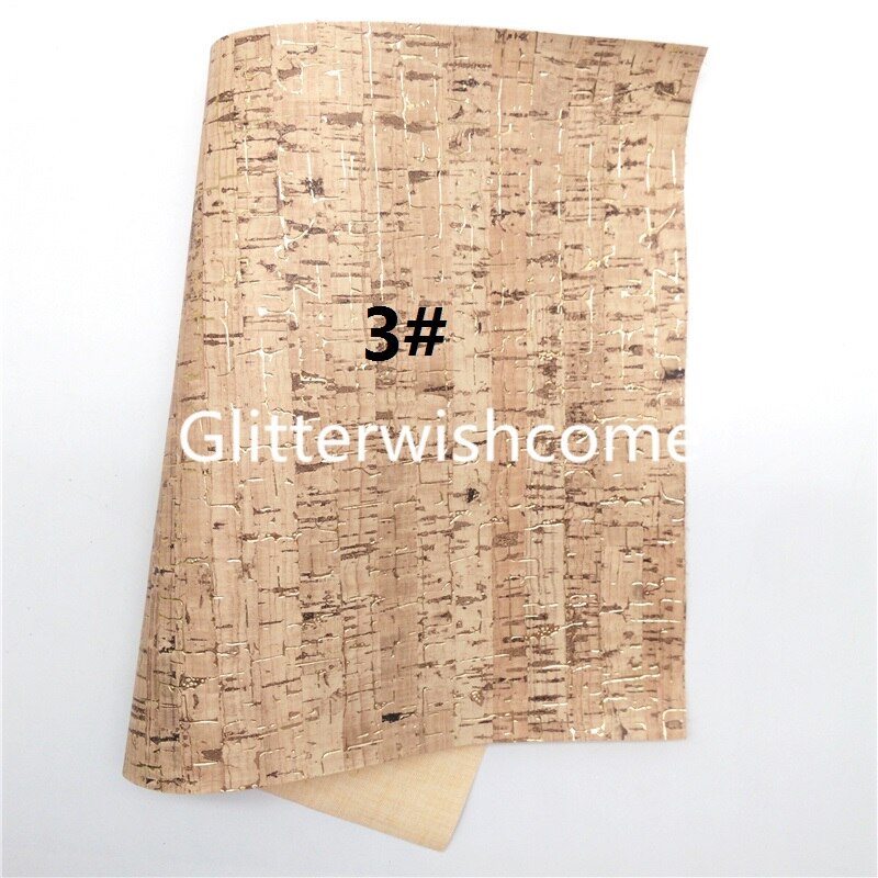 Glitterwishcome Metallic Soft Cork Vinyl Synthetic Leather Faux Fabric Sheets for Accessories Bows DIY 21X29CM GM1035A: 3