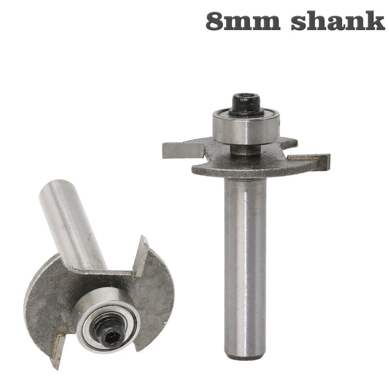 1 Pcs 8mm Schacht T-Track T-Slot Hout Frezen Houtbewerking Frees Tool Straight Edge blade Router Bit Voor Hout 8*3
