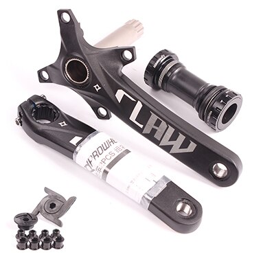 Fiets crankstel 104 bcd fiets crankstel mtb onderdelen mountainbike componenten fiets crankstel fietsonderdelen: Zwarte crank met bb