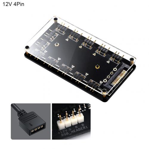 12v 4 pin rgb 5v 3 pin argb rgbw kabel splitter hub case w/ tape & extension cable adapter rgb fan cooler: 12v 4 pin