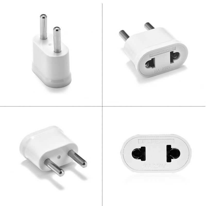 1/5/10 stk eu støpsel oss til eu adapter 250v 10a 4.8mm japan cn kr reiseadapter elektrisk strømplugg stikkontakter stikkontakt ce