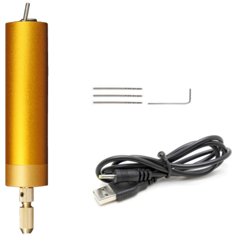 Minitaladro eléctrico de mano, taladro con micro-usb, 3X brocas