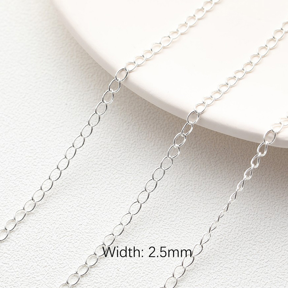 1 Meter 925 versilberte Ketten Armbinde Messingkette für Schmuckherstellung Halskette Diy Ohrringe Zubehör handgemachte Accessoires 39"