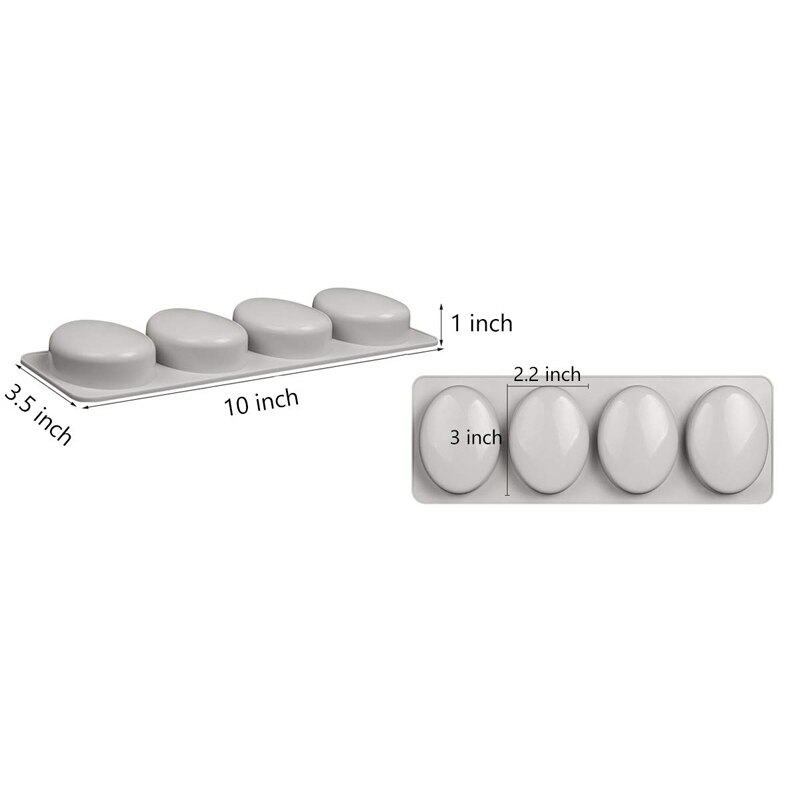 Silikon tvålformar runda ovala & rektangel silikonformar -3 st tvålformar för tvåltillverkning och ljus: Oval