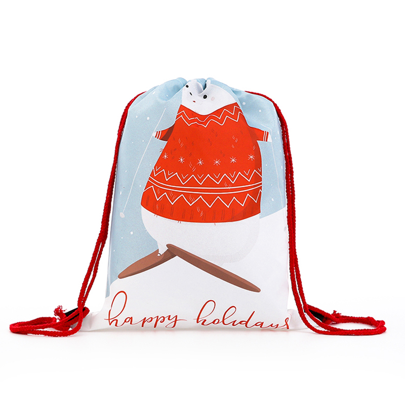 drawstring backpack Women mini Backpack 3D printing travel softback bags men bag Girs Santa Claus Multicolor Rope: GC-7