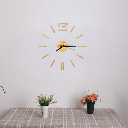 Modern Mini DIY Large Wall-Clock Sticker Mute Digital 3D Wall Big Clock Living Room Home Office Decor Ornaments