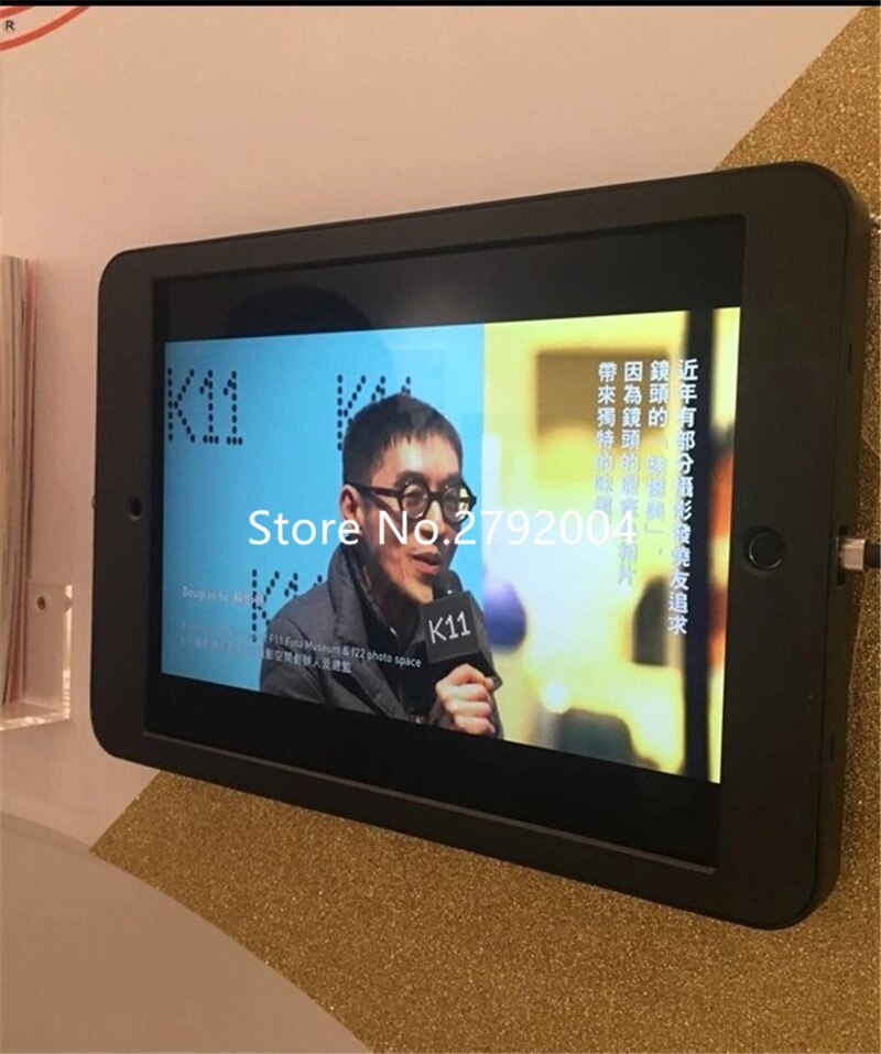 wall mounted enclosure box for iPad pro 12.9" released anti theft display with key lock