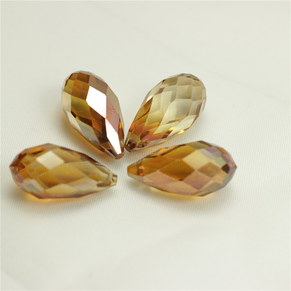 5pcs 12x25mm Charms Crystal Teardrop Bead Faceted Glass Beads Jewelry Womens Accessories Necklace Earring Pendants: army green