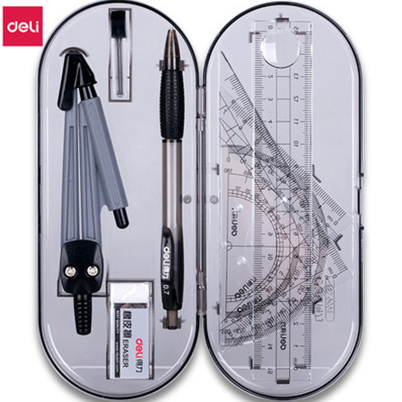 Deli Painting Set Round Rule Triangular Rule Angle Rule Student Examination Homework Drawing Set Stationery 9591