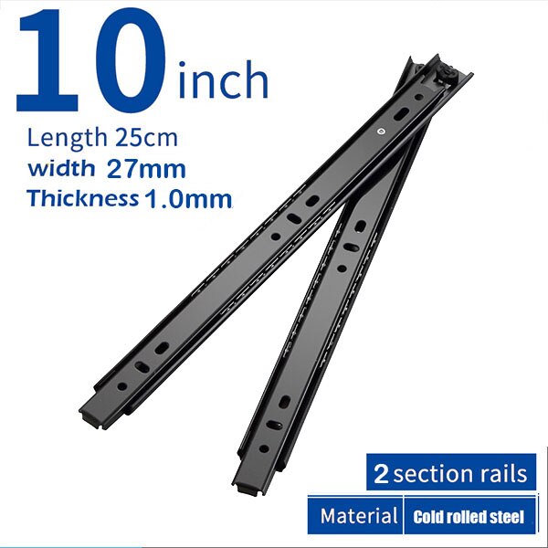 Drawer Slide 10-18 Soft Close Drawer Slide Slide 2 Section Computer Desk Keyboard Stand Slide Rail Furniture Hardware: A-2710