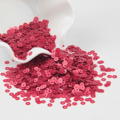 Paillette 4mm mat Sequin Pvc plat rond mat vernis Paillettes couture mariage artisanat femmes vêtements accessoires 20g: Matte red