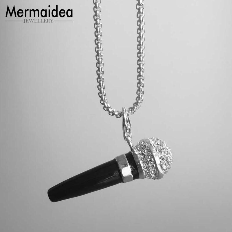 Mikrofon Anhänger Schmuck 925 Sterling Silber modisch Musik Für Frauen Mädchen passen Halskette Neue