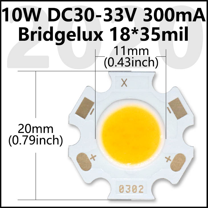 Bridgelux COB LED Chip 3W 5W 7W 10W 20W 30W 40W Diodo emisor de luz Módulo LED Matrix 1313 2828 1919 para bombillas empotrables
