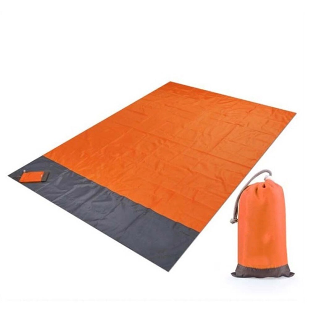 Waterproof Beach Mat Outdoors Portable Lightweight Foldable Picnic Blanket Camping Ground Mat TentsCamping Mattress: Orange / 140x200cm