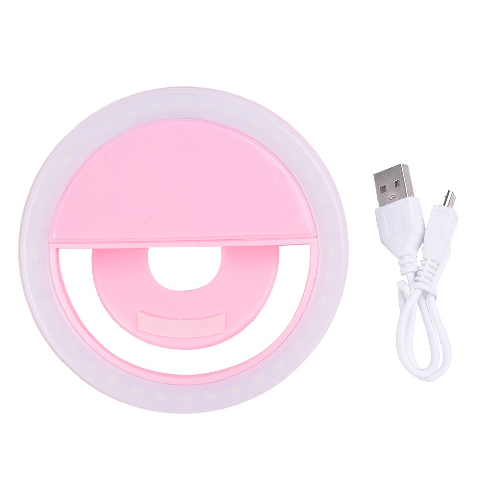 Anello per Selfie a Led novità illuminazione per trucco lampada per Selfie a Led telefoni cellulari foto luce notturna specchio a Led insegna al Neon anello per Selfie: Colore rosa