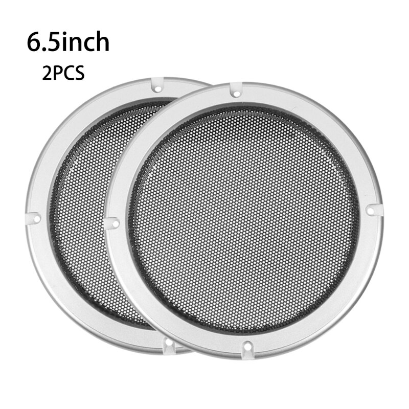 2 Stuks Zilver Vervanging Ronde Luidspreker Beschermende Mesh Net Cover Speaker Grille 2/3/4/5/6.5/8/10 Inch Luidspreker Accessoires: 6.5inch