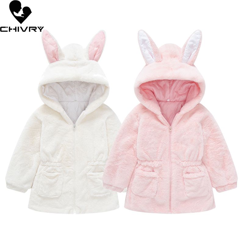 bébé filles fausse fourrure Long manteau hiver épaissir mignon à capuche solide vestes pardessus vêtements d'extérieur pour enfant vêtements