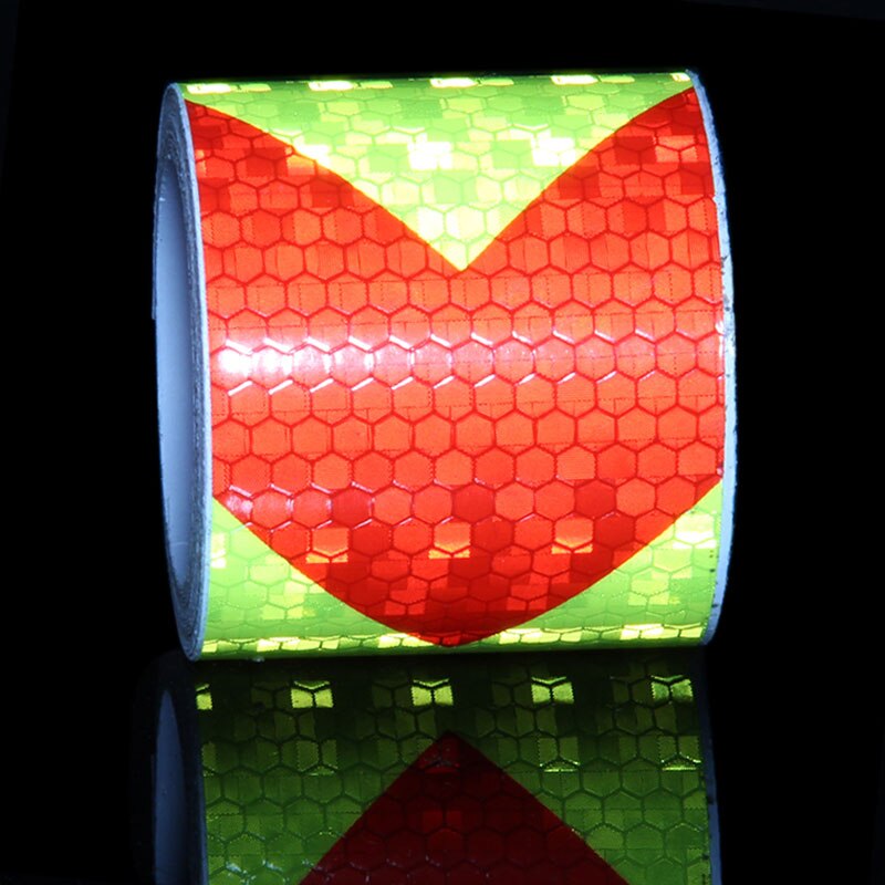 Reflective Bicycle Stickers Adhesive Tape Fluorenscent Yellow Red Arrow Stickers Decal Bike Night Cycling Safety Reflective Film