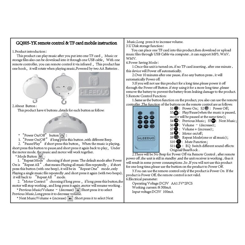 Rotary Baby Crib Mobile Bed Bell Toy Holder Arm Bracket Hanging Music Box White For Boys Girl Newborn 0-12 Months Rattles Toys