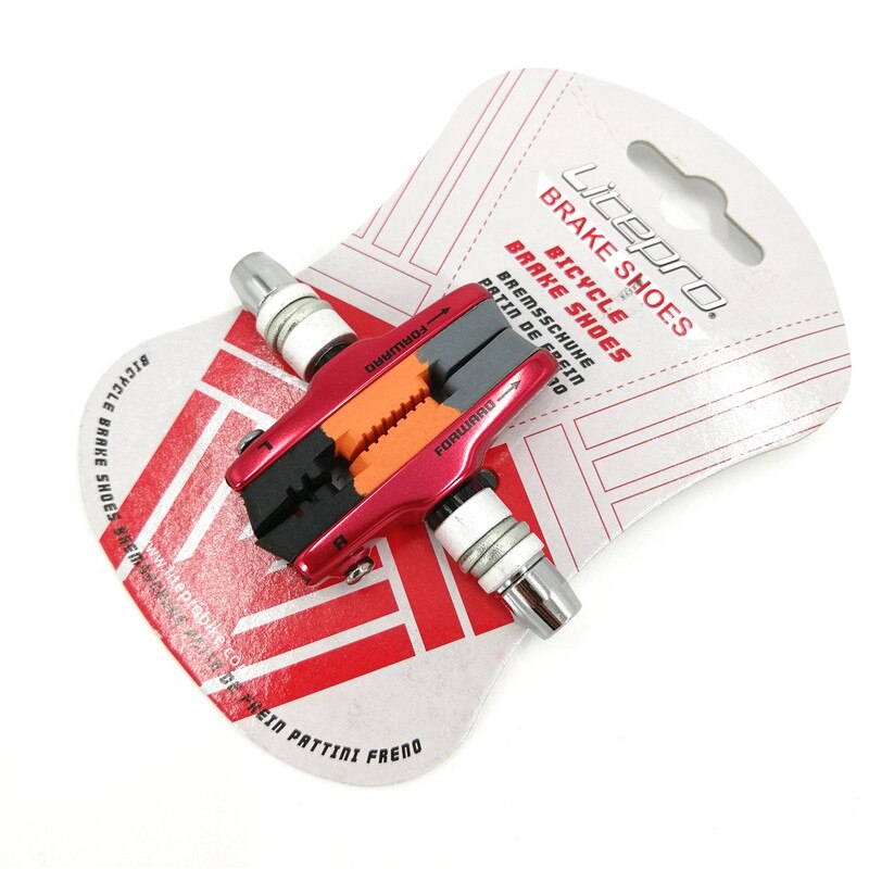 Litepro V Brake Shoe Set 412 Folding Bike Road Bicycle Brake Shoes: Red
